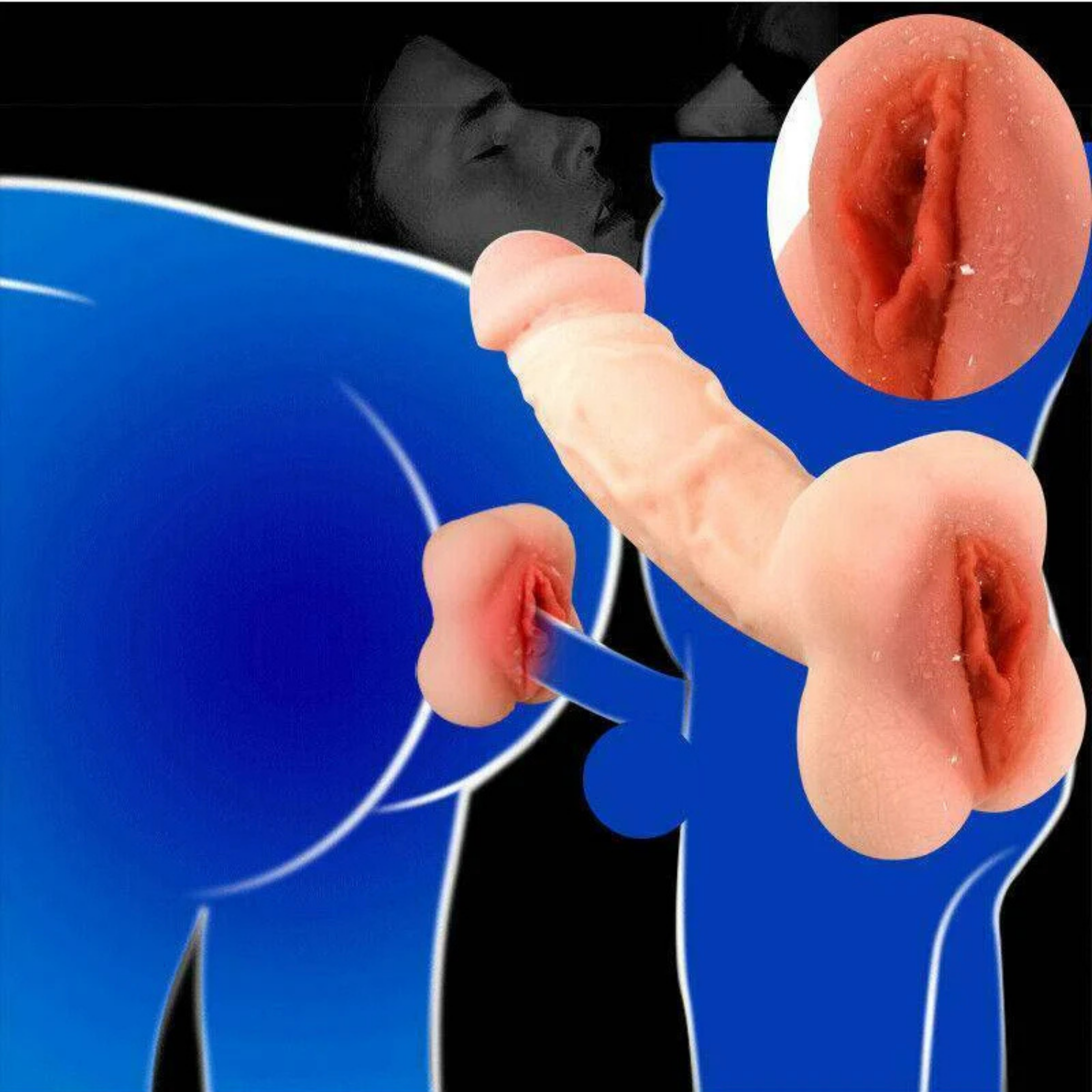 2 In 1 Male Masturbators Realistic Dildo Penis Sleeve Pocket Pussy Adult Sex Toy